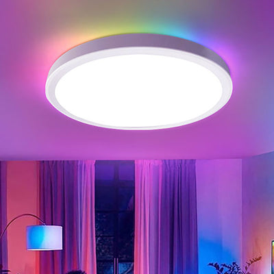 Modern Minimalist ABS Round Intelligent LED Flush Mount Ceiling Light