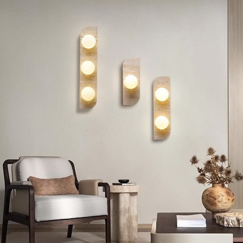Moderne minimalistische rechteckige Steinglas 1/2/3 Licht Wandleuchte Lampe für Schlafzimmer 