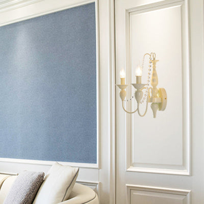 Applique Murale Traditionnelle en Fer Cristal Français 1/2 Lumière pour Chambre 