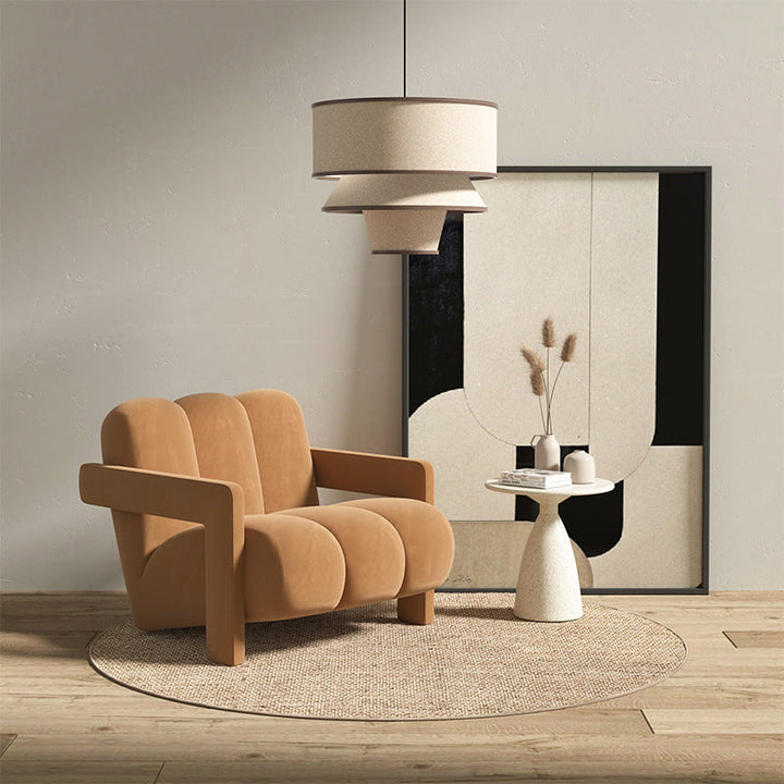 Sillón individual contemporáneo escandinavo de terciopelo y tejido sherpa con madera y espuma, con respaldo y reposabrazos, para sala de estar 