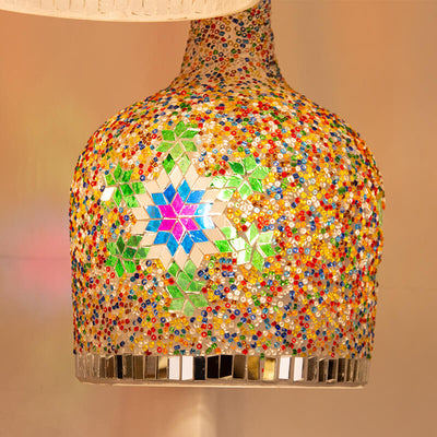 Modern Creative Stained Glass Bottle 1-Light Pendant Light