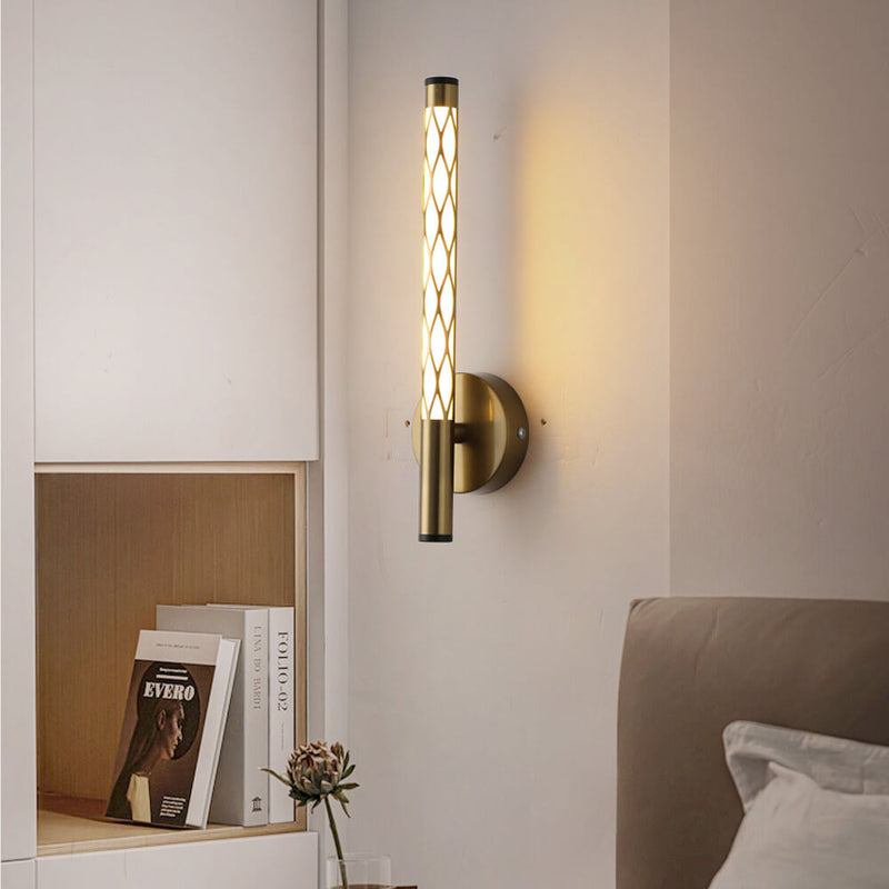 Modern Minimalist Cylindrical Hollow Iron PC LED Wall Sconce Lamp