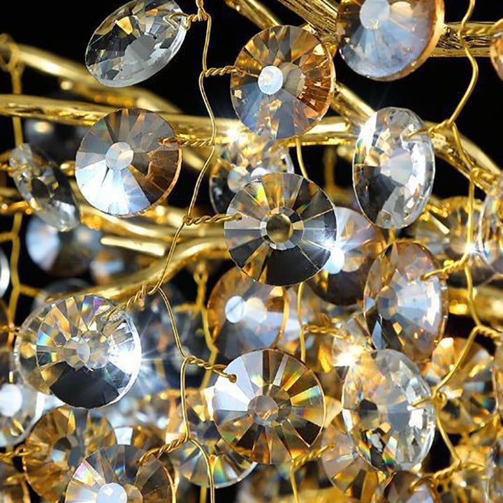 Applique murale moderne en aluminium de luxe avec cristal et perles à 2/3 lumières pour salon 