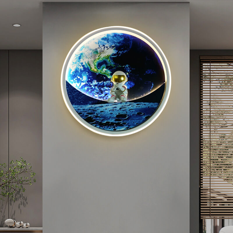 مصباح جداري LED بتصميم حديث للأطفال من الحديد المطاوع بتقليد القمر 