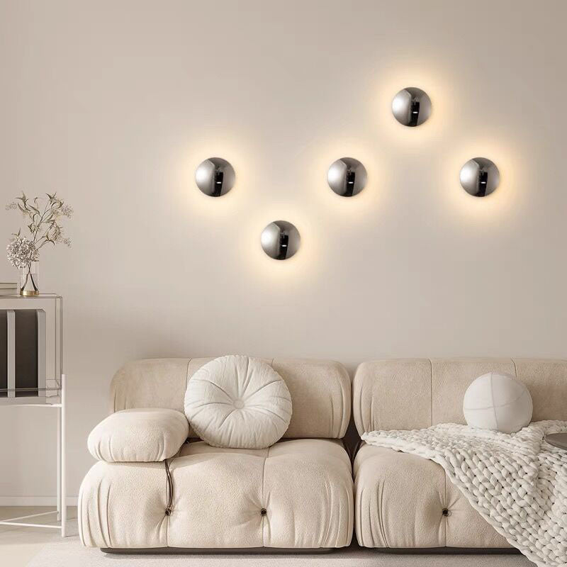 Moderne minimalistische kugelförmige galvanisierte Aluminium-LED-Wandleuchte 