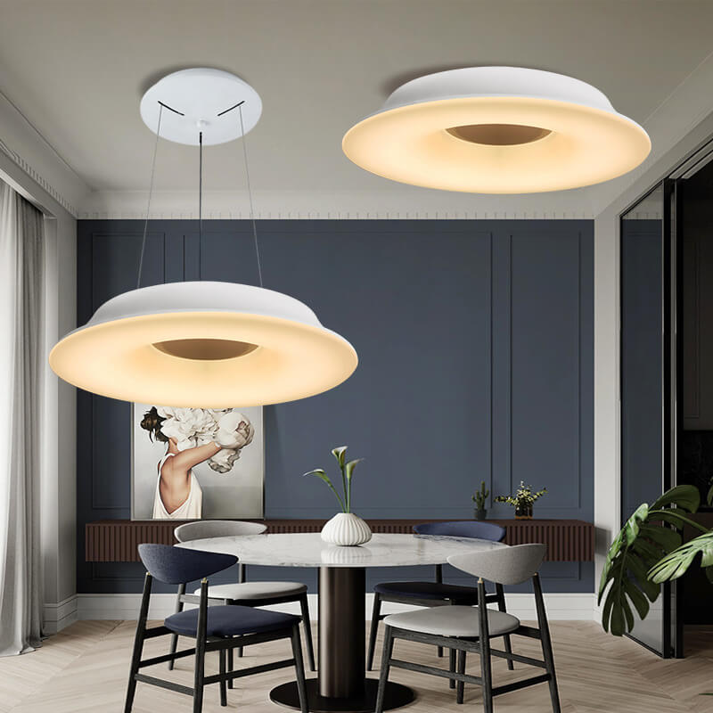 Modern Simple Round Hat Design Hardware LED Ceiling Chandelier