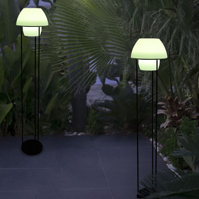Modern Simplicity Solar Iron Frame Mushroom LED Standing Floor Lamp For Outdoor Patio
