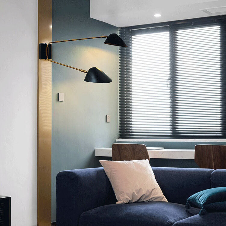 Nordic Light Luxus Galvanisierte Eisenlangarm 1/2-Licht Wandleuchte 