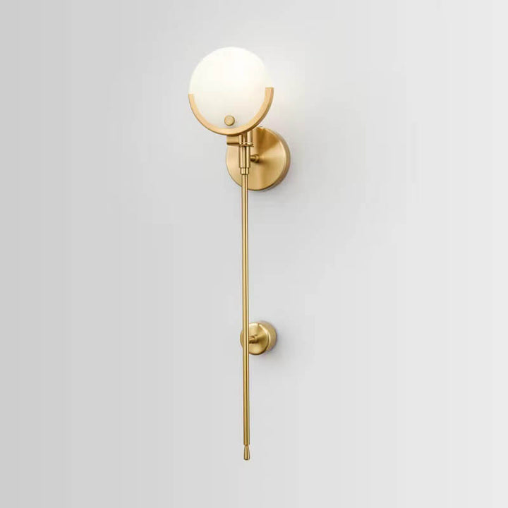 Moderne minimalistische runde Kugel Eisen Marmor 1-Licht Wandleuchte für Wohnzimmer 