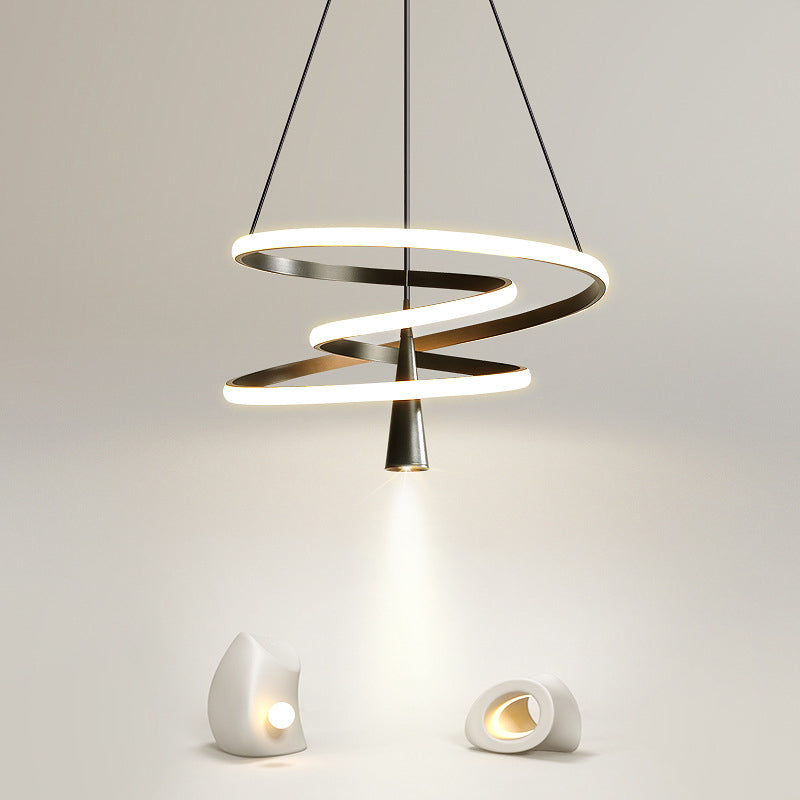 Moderne minimalistische Kreis konische Eisen Acryl LED Kronleuchter für Wohnzimmer 