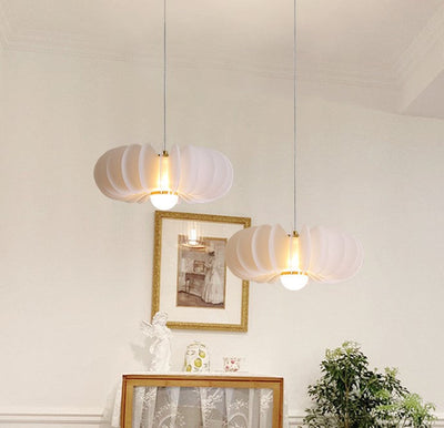 Traditionelle französische Eisen-Acrylscheibe in Kürbisform, 1-flammige Pendelleuchte für Wohnzimmer 