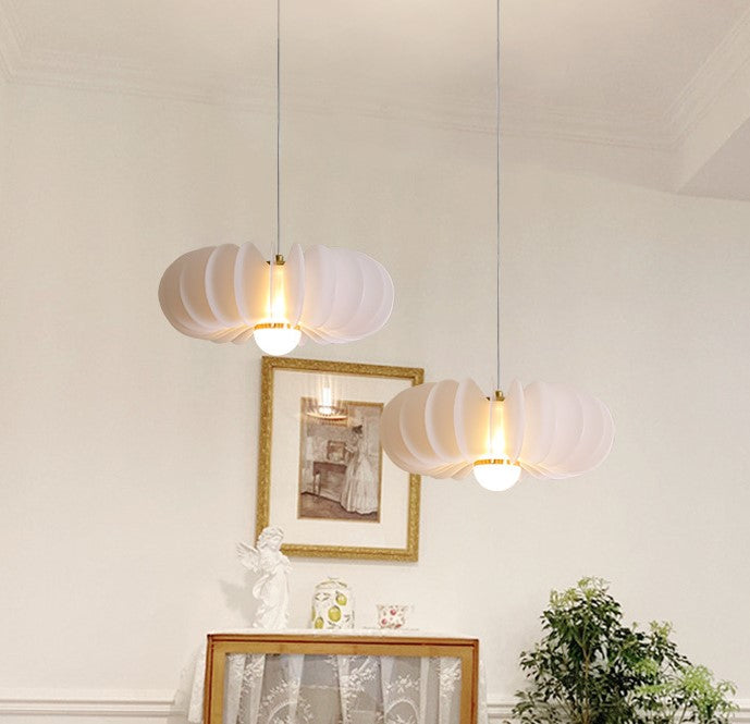 Traditionelle französische Eisen-Acrylscheibe in Kürbisform, 1-flammige Pendelleuchte für Wohnzimmer 