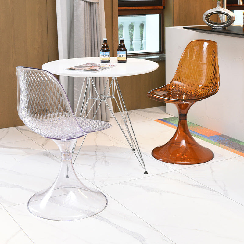 Silla de comedor con respaldo de diseño de arco de plásticos acrílicos nórdicos contemporáneos para comedor 