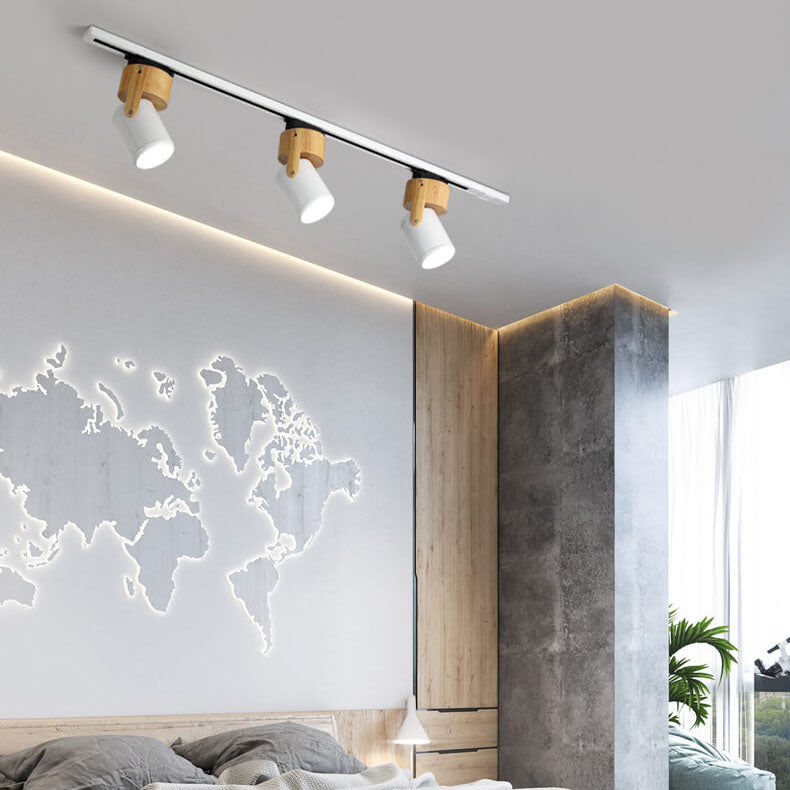 Moderne minimalistische Hardware-Langstrahler-Schienenleuchte 1/3-Licht-LED-Deckenleuchte zur flachen Montage für Wohnzimmer und Schlafzimmer 