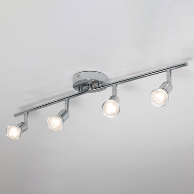 Plafonnier semi-encastré moderne minimaliste à 4 lumières en acier inoxydable et fer pour salon 