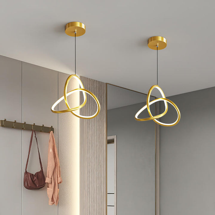 Moderne minimalistische dreieckige ringförmige Pendelleuchte aus Aluminium und Silikon mit LED 