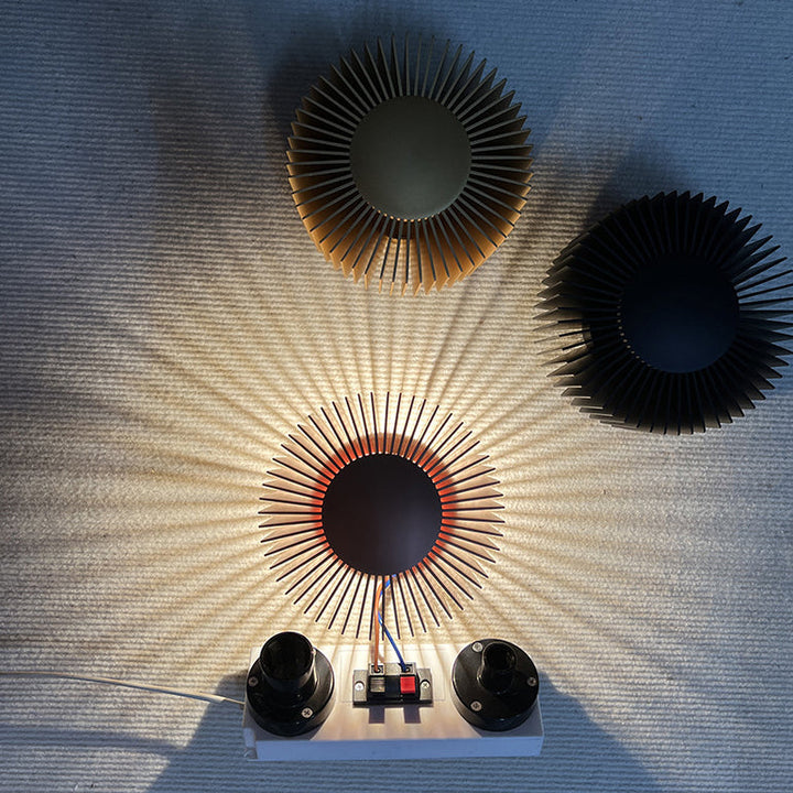 Applique murale LED design tournesol rond en aluminium minimaliste moderne pour salon 