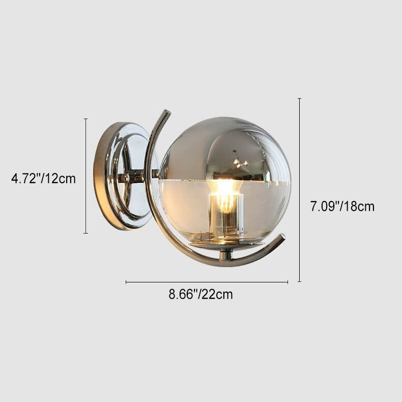 Contemporary Creative Hardware Ball 1-Light Wall Sconce Lamp For Bedroom