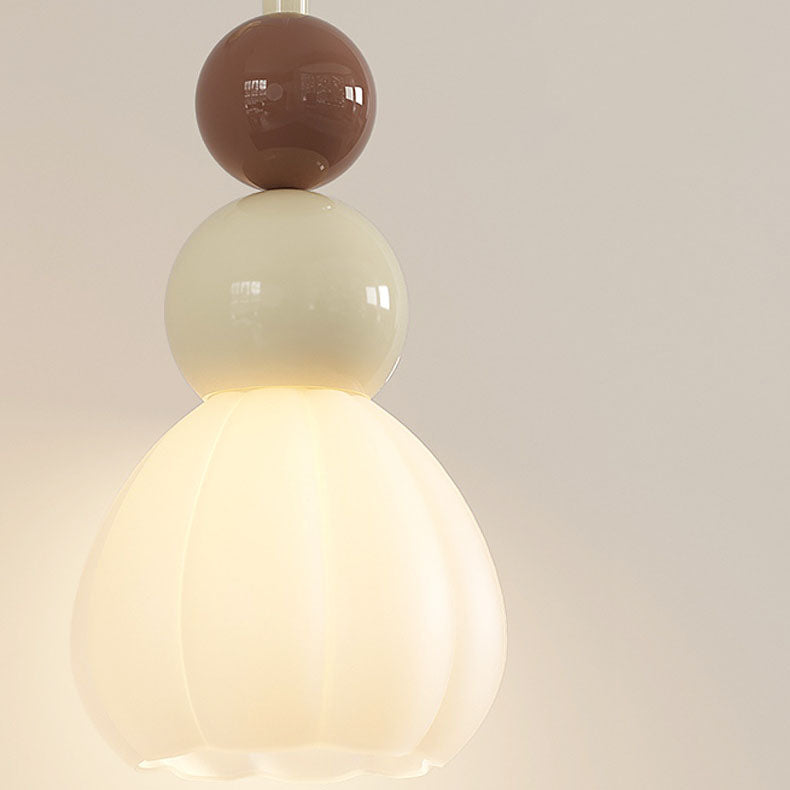 Moderne minimalistische mehrstufige Kugel Eisen PVC 1-Licht Pendelleuchte für Schlafzimmer 