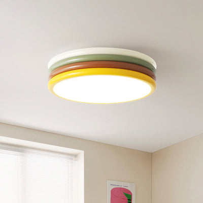 Zeitgenössische kreative Eisen Acryl Runde Hamburger LED Unterputz Deckenleuchte für Schlafzimmer 