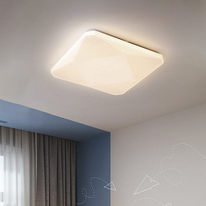 ضوء السقف المثبت بتقنية LED بظل مربع من الأكريليك الحديدي العصري بتصميم سماء مرصعة بالنجوم لغرفة المعيشة 