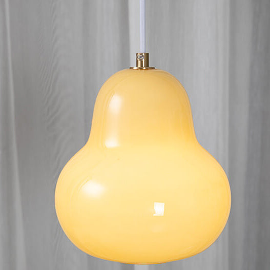 Traditional Vintage Glass Iron Gourd Design 1-Light Pendant Light for Living Room