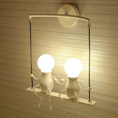 Contemporary Creative Iron Children's Ball 2-Light Wall Sconce Lamp For Bedroom