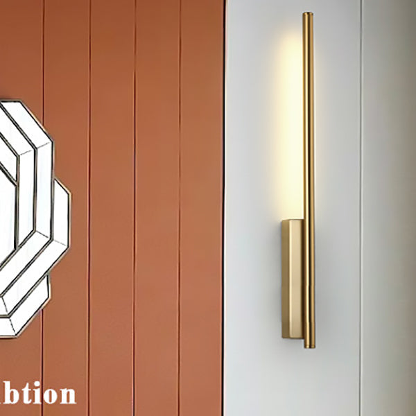 Moderne minimalistische Streifen Kupfer PC LED Wandleuchte Lampe für Wohnzimmer 