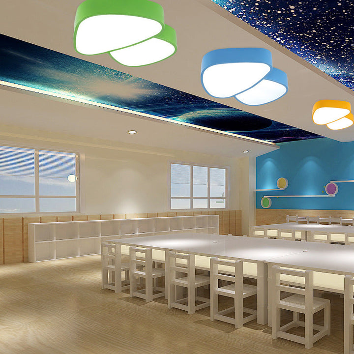 Moderna lámpara de techo LED de hongos de hierro acrílico Art Deco para dormitorio infantil 