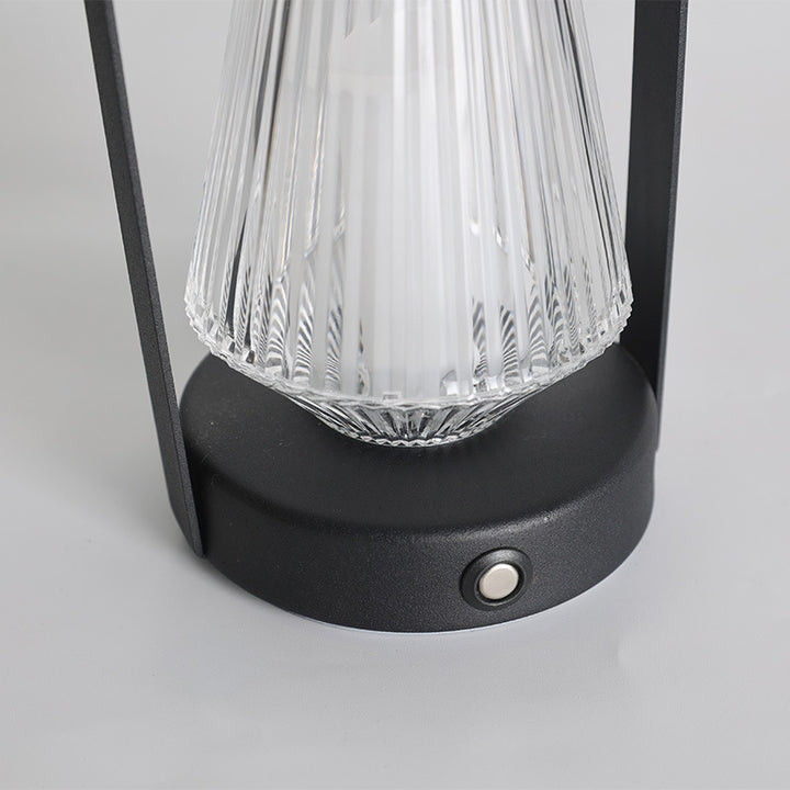 Contemporary Retro Iron Acrylic Elliptical Conic LED Hanging Rechargeable Table Lamp For Bedside