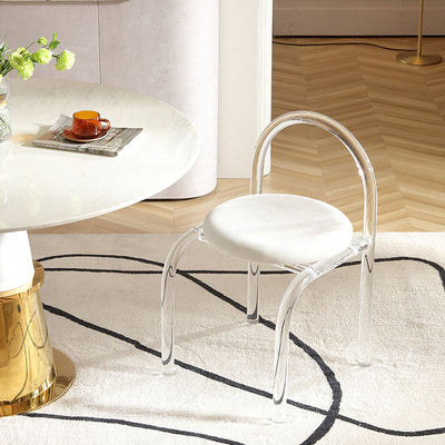Dossier de chaise de salle à manger en velours acrylique nordique contemporain avec éponge ronde pour salle à manger 