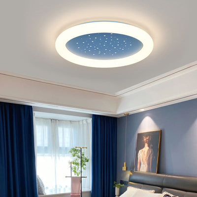 Moderne Einfachheit Eisen Acryl Runde Starry Sky LED Unterputz Deckenleuchte für Schlafzimmer 