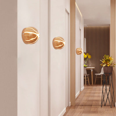 Moderne minimalistische geometrische Quader geknackt Holzmaserung LED Wandleuchte Lampe für Wohnzimmer 