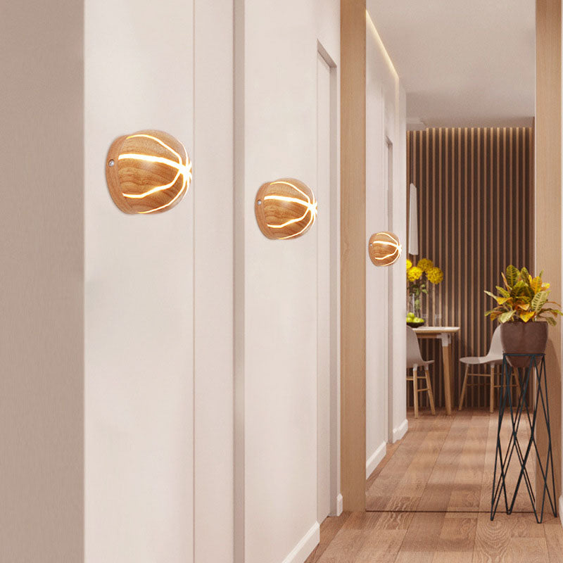Moderne minimalistische geometrische Quader geknackt Holzmaserung LED Wandleuchte Lampe für Wohnzimmer 