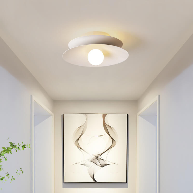 Modern Minimalist Plate Iron Acrylic LED Flush Mount Ceiling Light