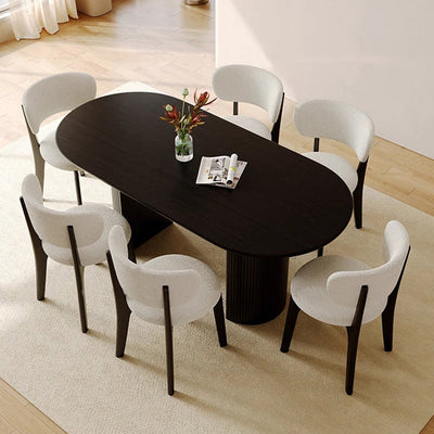 Silla de comedor sin brazos contemporánea de simplicidad redonda con respaldo de marco de madera de terciopelo suave para comedor 