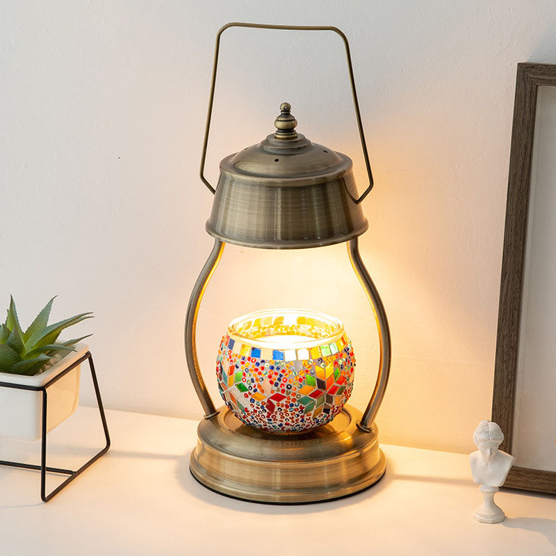 Contemporary Retro Metal Lantern 1-Light Melting Wax Table Lamp For Bedroom