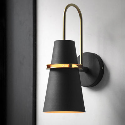 Contemporary Scandinavian Horn Iron 1-Light Wall Sconce Lamp For Bedroom