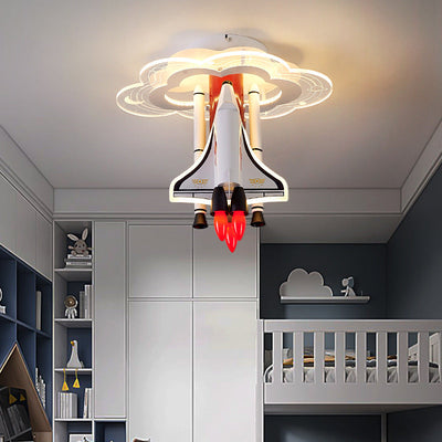 ضوء سقف للأطفال من الأكريليك LED مع تصميم صاروخ فضاء كرتوني عصري مبتكر لغرفة المعيشة 