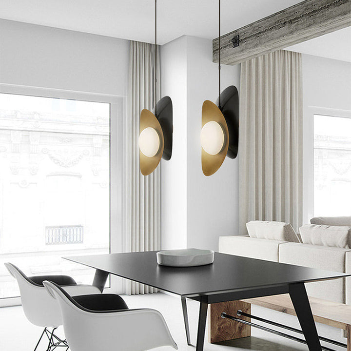 Suspension contemporaine scandinave en fer et verre, fausse lingot sphérique à 1 lumière pour salle à manger 