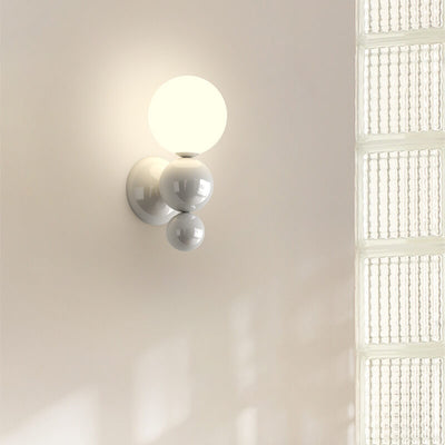 Modern Cream Style Children's Wrought Iron Sphere 1-Light Wall Sconce Lamp