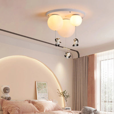 Moderne Minimaliste Ours Ballon Résine PE 1/3 Lumière Plafonnier Pour Chambre 