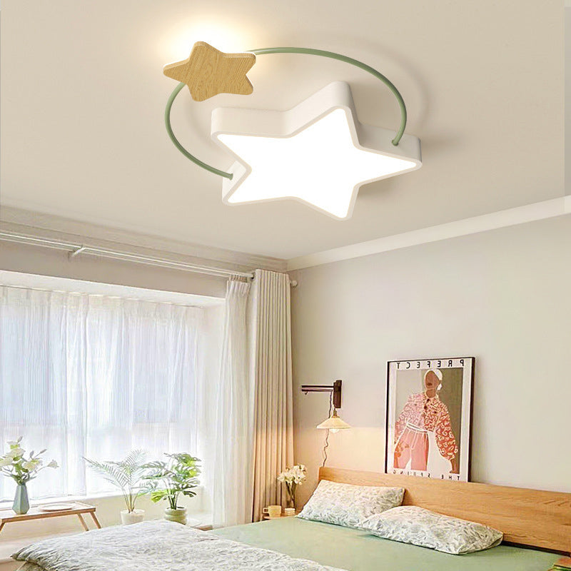 Zeitgenössische skandinavische Eisen Pentagramm Kreis Ring Acryl LED Unterputz Deckenleuchte für Wohnzimmer 