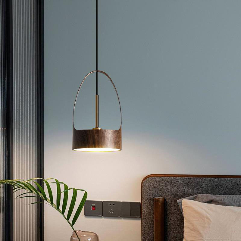 Lámpara colgante LED de hierro acrílico redonda contemporánea escandinava para dormitorio 