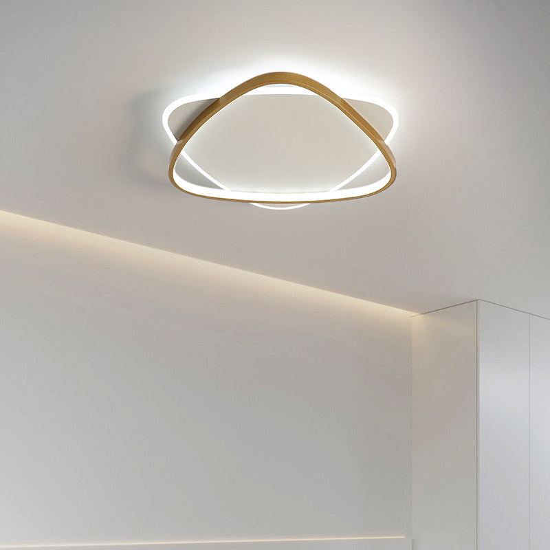 Luz de techo LED de montaje empotrado de hierro acrílico triángulo minimalista moderno para dormitorio 