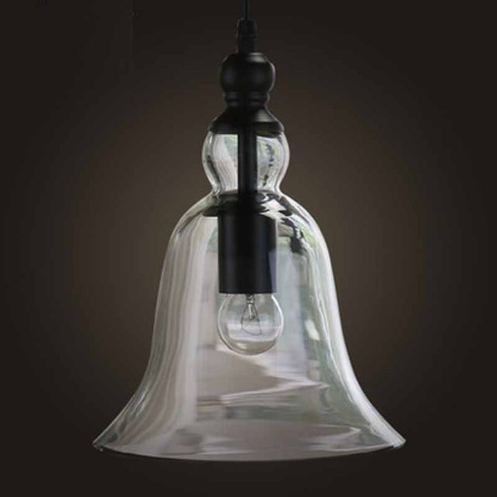 Zeitgenössische kreative Glocken Eisen Glas 1-Licht Pendelleuchte für Wohnzimmer 