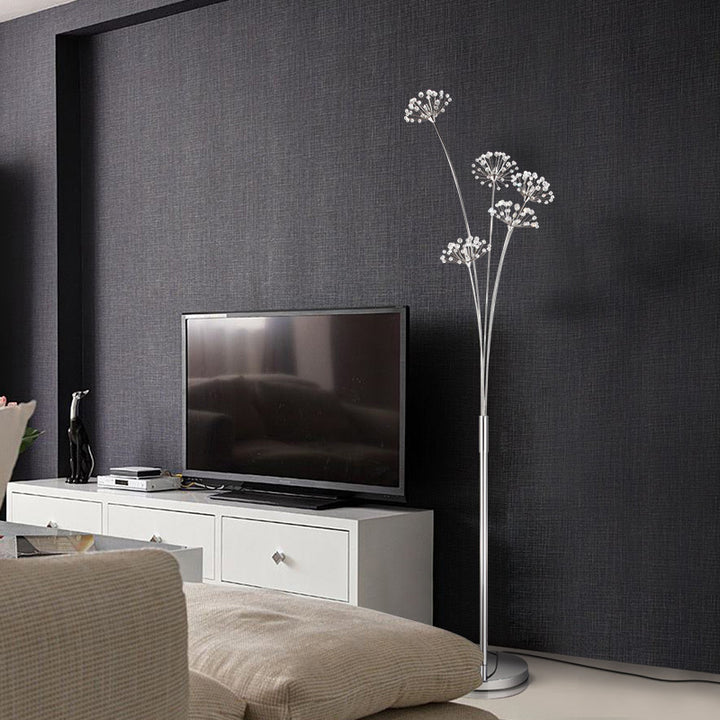 Zeitgenössische skandinavische Löwenzahn-Eisen 3/5 Stehende Stehlampe für Wohnzimmer 