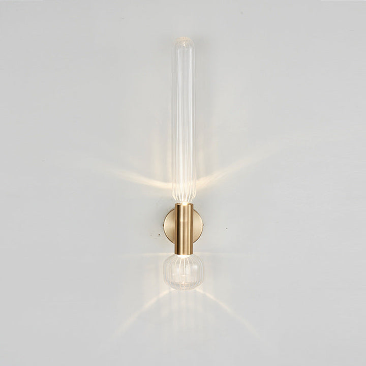 Applique murale LED en verre rayé cylindre minimaliste moderne en fer pour salon 