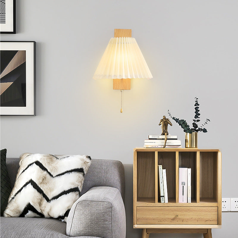 Applique murale contemporaine nordique en fer PVC cubique plissé 1-lumière pour chevet 