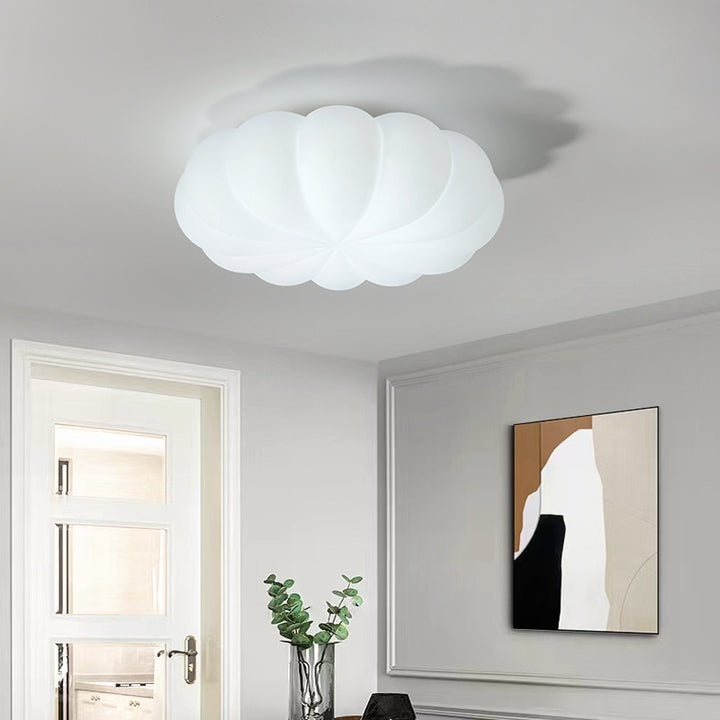 Plafonnier LED en métal nordique contemporain rond en forme de citrouille pour chambre 